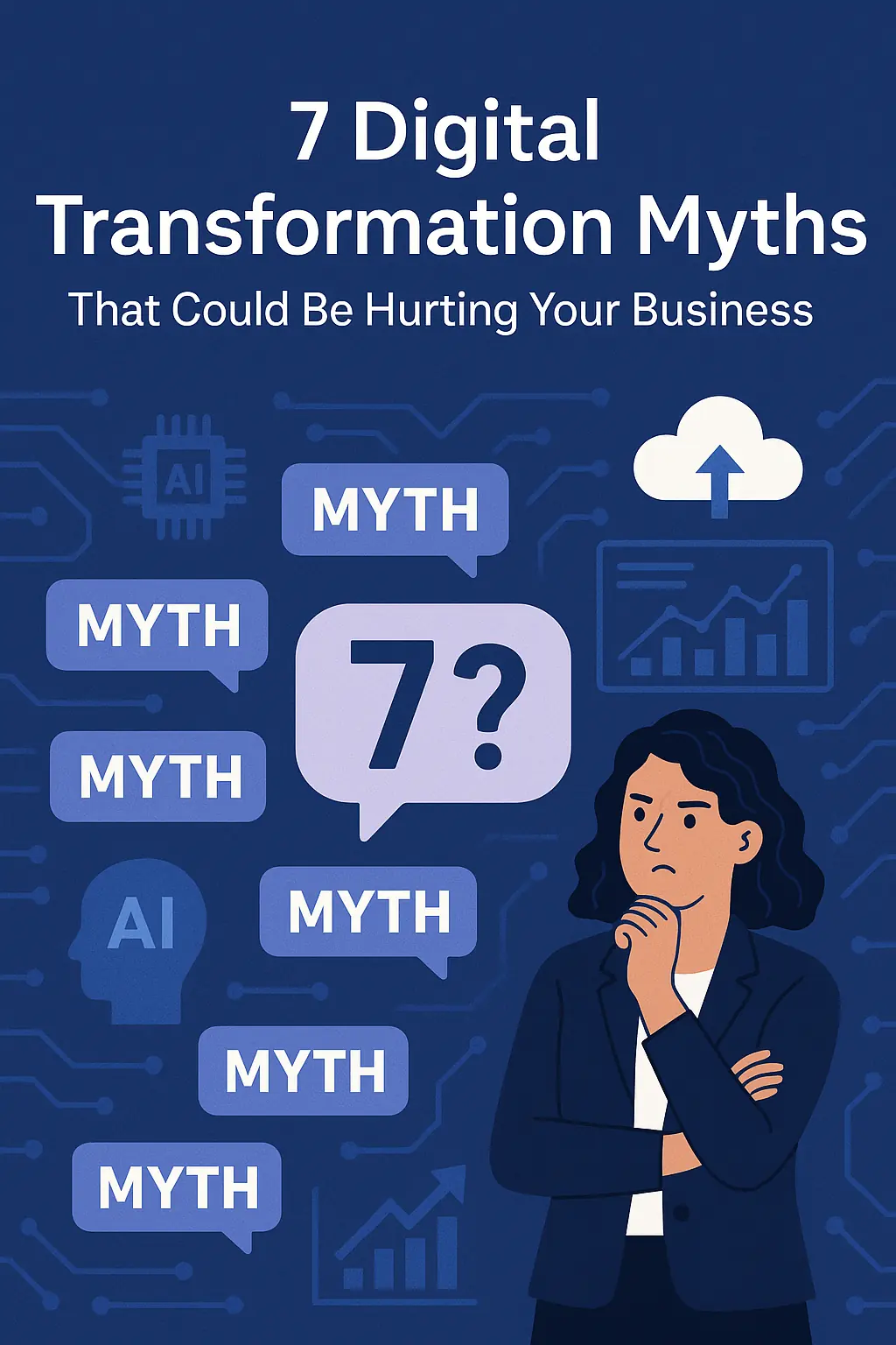 Digital transformation myths illustration