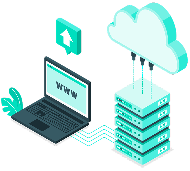 Laptop connecting to cloud services